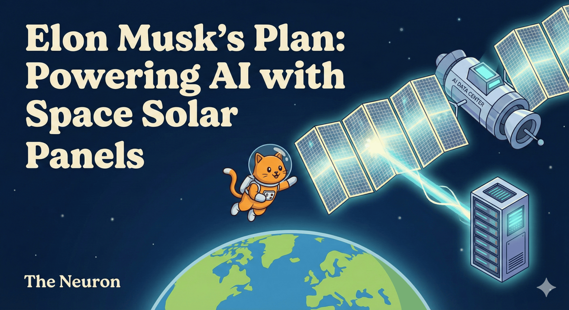 image from 地球太卷，AI 上天：马斯克要把 100 万颗卫星变成“太空大脑”？